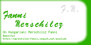 fanni merschilcz business card